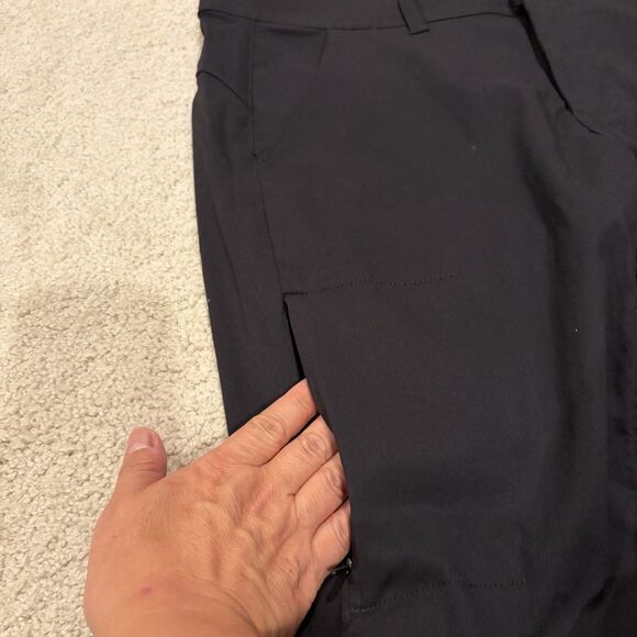 NEW prAna $95 BLACK HALLE  STRAIGHT PANT Women SZ 6 Reg Roll Tab Water Repel - Picture 11 of 16